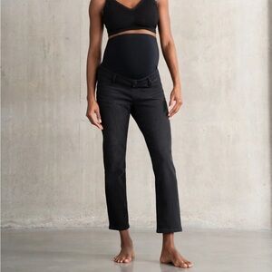 Seraphine Organic Slim Over Bump Black Maternity Jeans Size 4 (runs large)